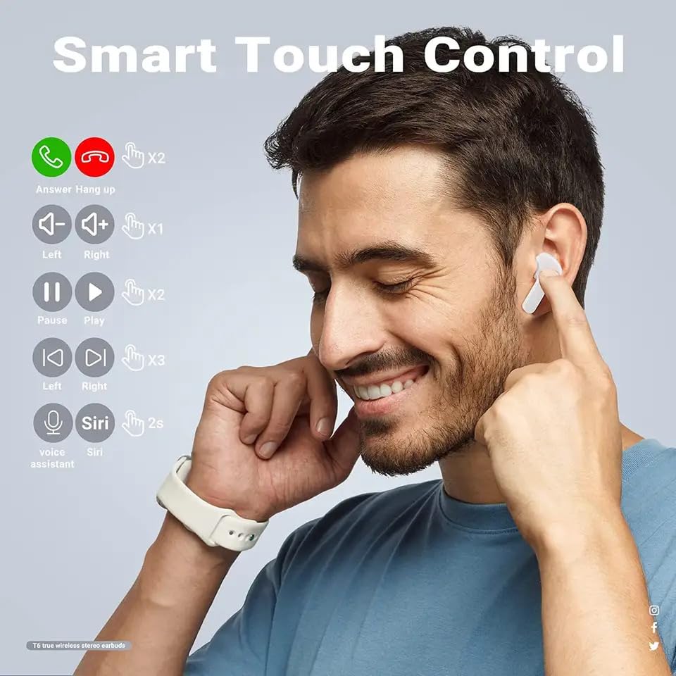Crystal Transparent Waterproof & Wireless Earbuds, LED Digital Display