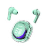 Crystal Transparent Waterproof & Wireless Earbuds, LED Digital Display