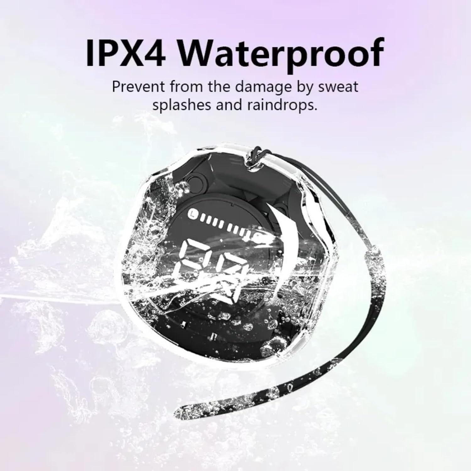 Crystal Transparent Waterproof & Wireless Earbuds, LED Digital Display